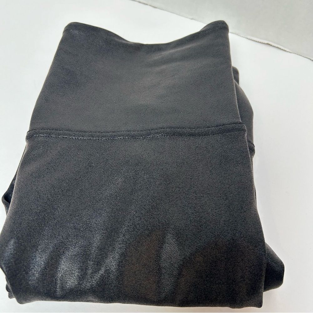 SPANX Faux Leather Black Legging Nylon Size Large Style‎ #2437Q